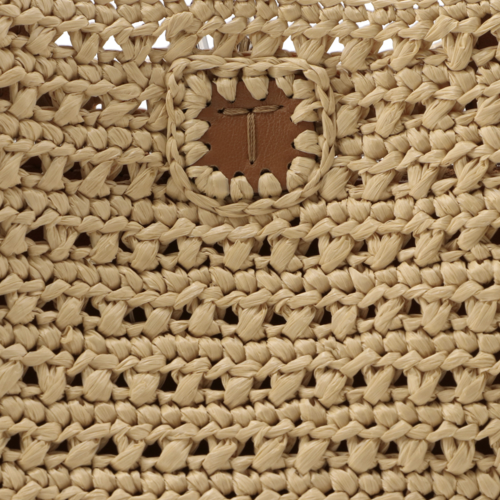 Tod's Raffia Micro T Timeless Tote Bag Beige Brown - Picture 5 of 9